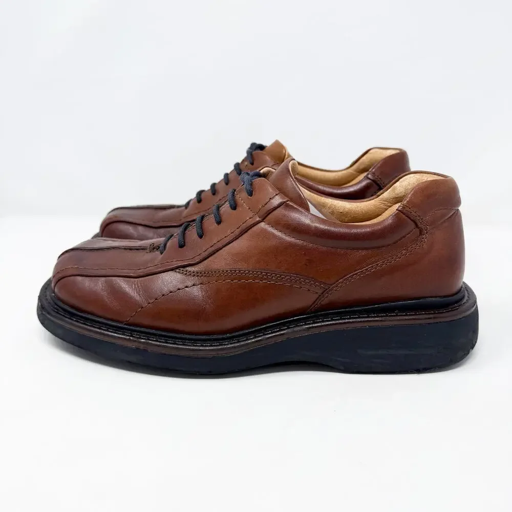 Vintage Y2K London Underground Brown Leather Square Toe Oxfords Men's Size 8